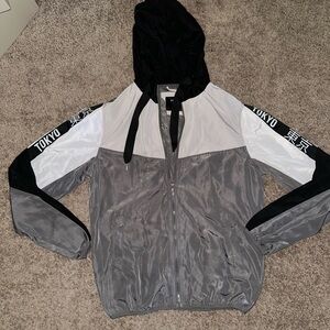 Black White and Gray Windbreaker